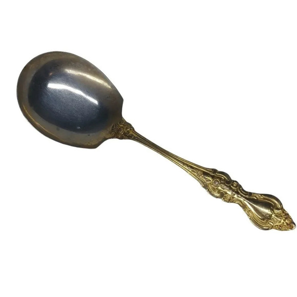 Vintage Japanese Gold  Plated Serving Spoon - Picture 1 of 6